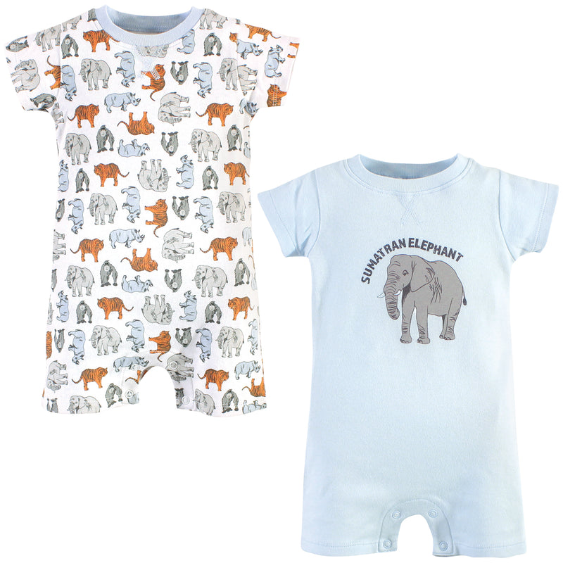Touched by Nature Organic Cotton Rompers, Endangered Elephant