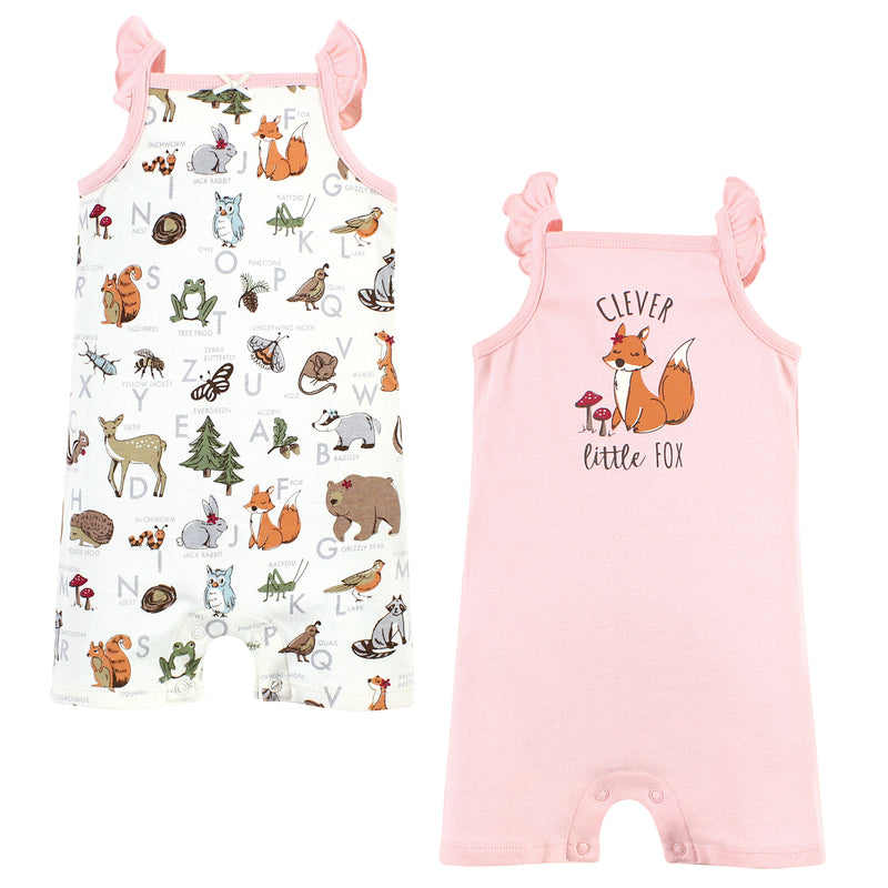 Touched by Nature Organic Cotton Rompers, Woodland Alphabet