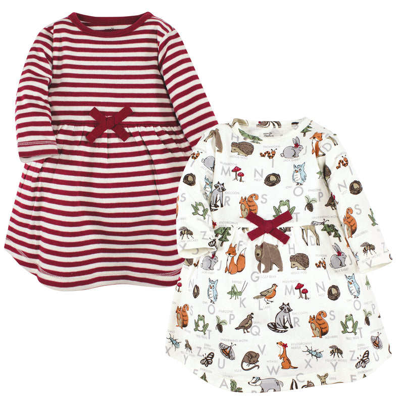 Touched by Nature Organic Cotton Short-Sleeve and Long-Sleeve Dresses, Woodland Alphabet