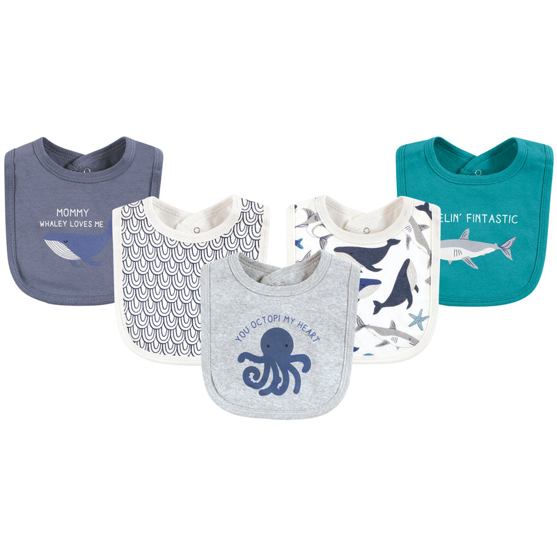 Touched by Nature Organic Cotton Bibs, Mystic Sea