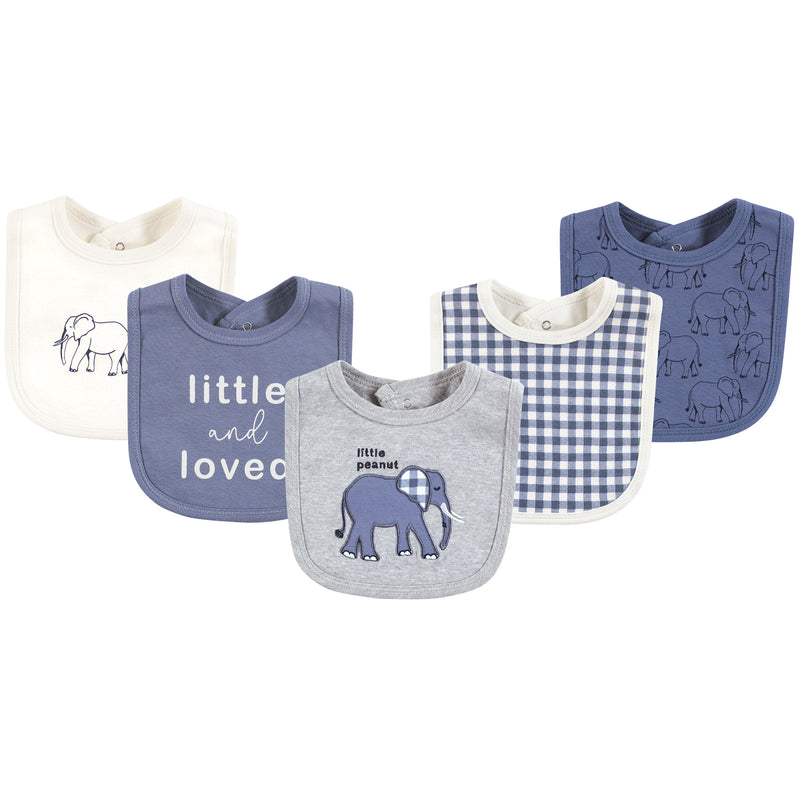 Touched by Nature Organic Cotton Bibs, Blue Peanut