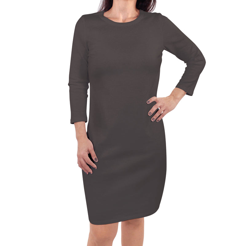 Touched by Nature Organic Cotton Long-Sleeve Dresses, Charcoal