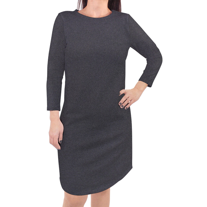 Touched by Nature Organic Cotton Long-Sleeve Dresses, Charcoal Heather