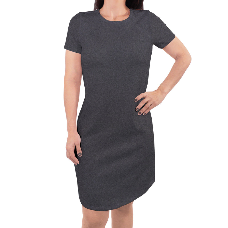 Touched by Nature Organic Cotton Short-Sleeve Dresses, Charcoal Heather