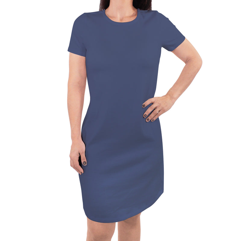 Touched by Nature Organic Cotton Short-Sleeve Dresses, Bijou Blue