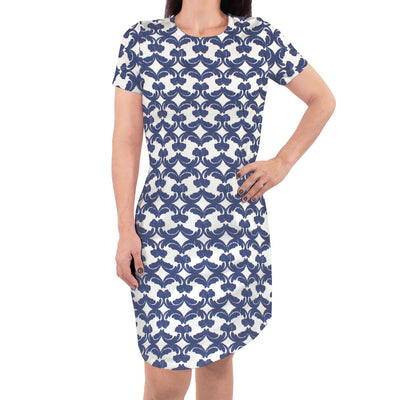 Touched by Nature Organic Cotton Short-Sleeve Dresses, Damask Ikat