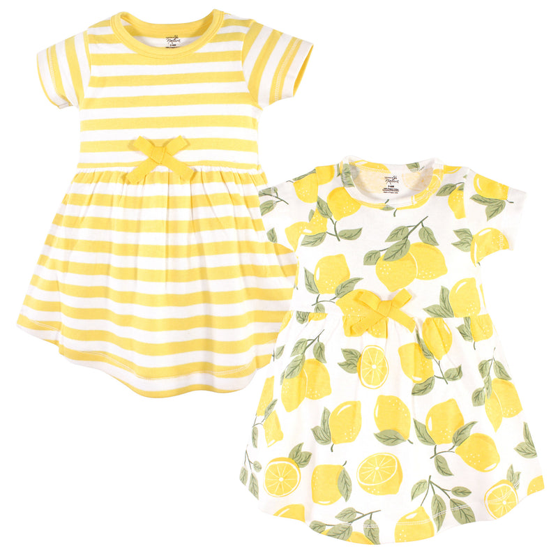 Touched by Nature Organic Cotton Short-Sleeve Dresses, Lemon Tree