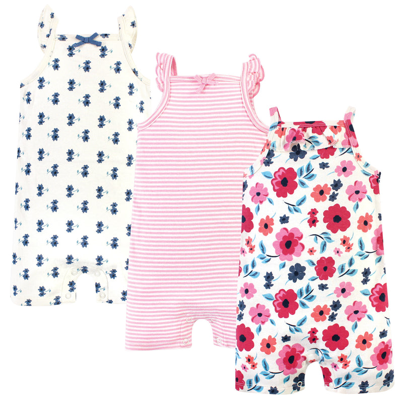 Touched by Nature Organic Cotton Rompers, Garden Floral Flutter