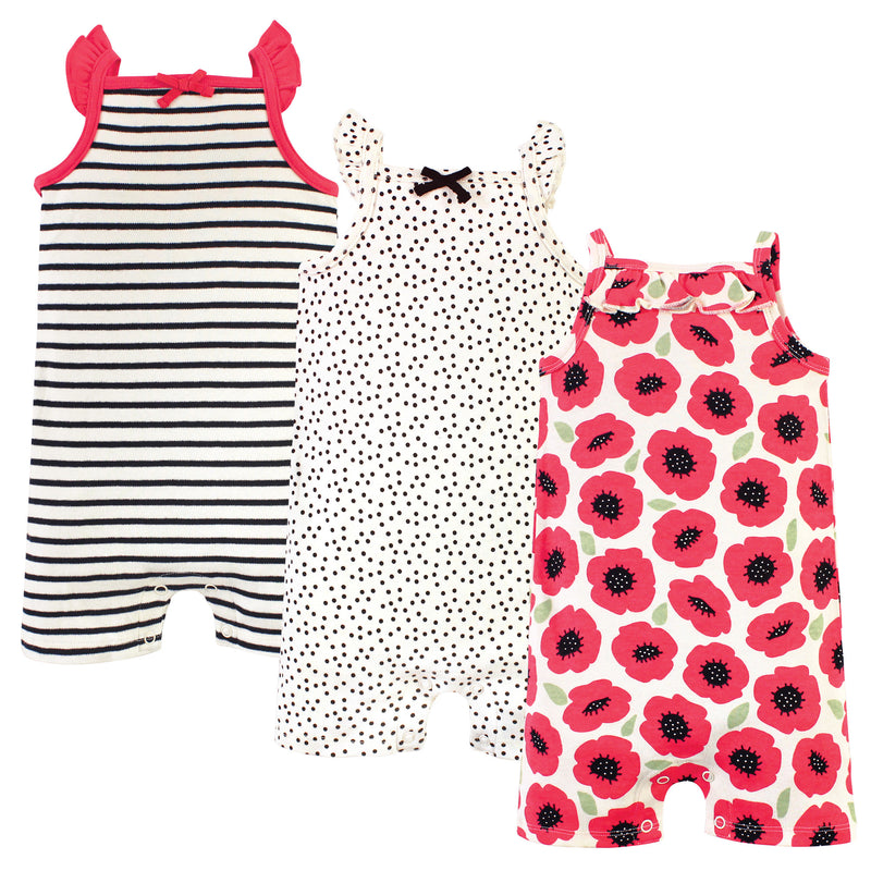 Touched by Nature Organic Cotton Rompers, Poppy