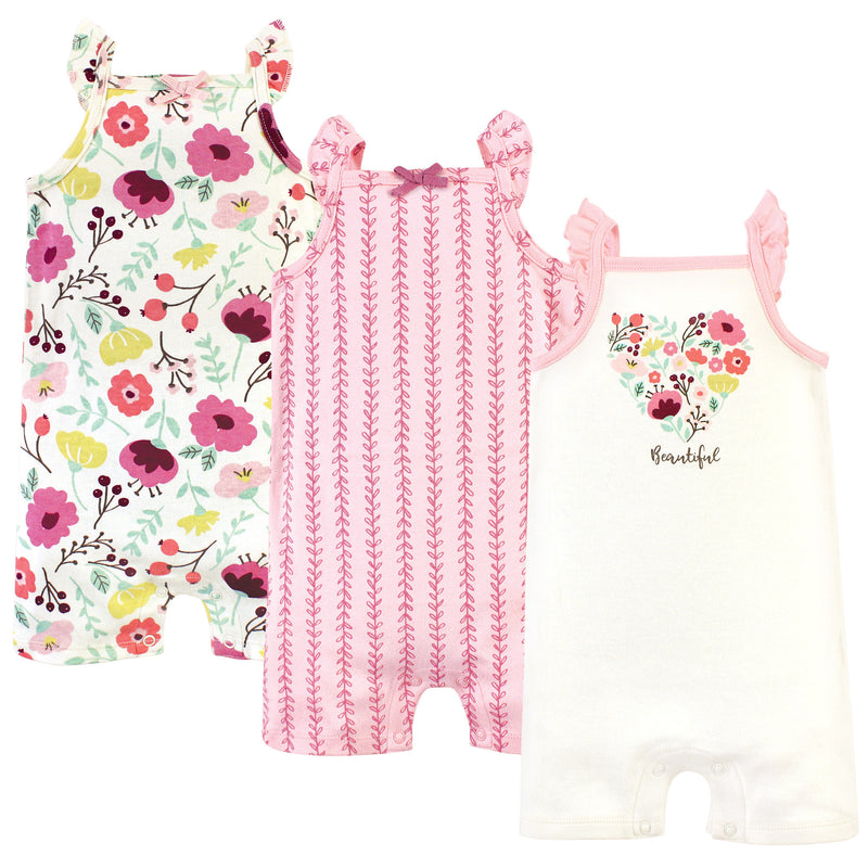 Touched by Nature Organic Cotton Rompers, Botanical