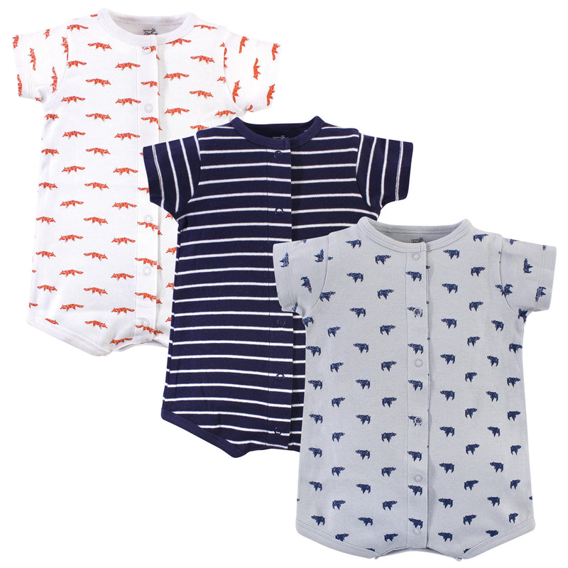 Touched by Nature Organic Cotton Rompers, Geometric Bear
