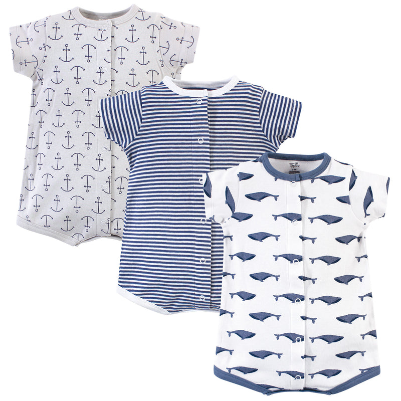 Touched by Nature Organic Cotton Rompers, Blue WhaleÂ 