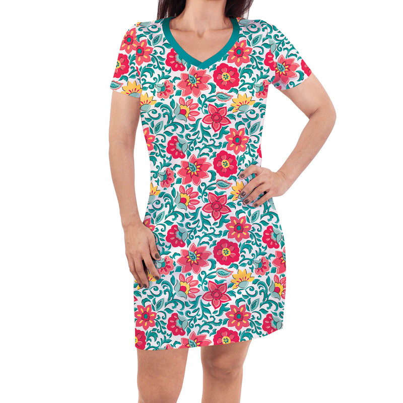 Touched by Nature Organic Cotton Short-Sleeve Dresses, Paisley Floral