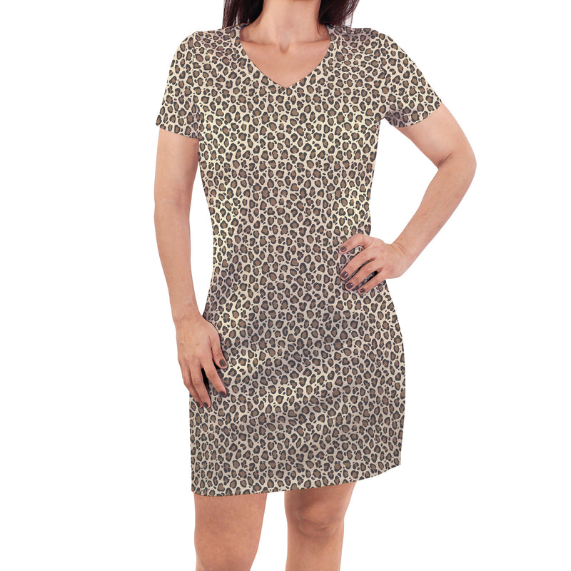 Touched by Nature Organic Cotton Short-Sleeve Womens Dresses, Leopard