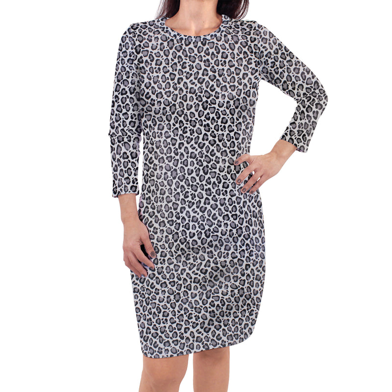 Touched by Nature Organic Cotton Long-Sleeve Dresses, Snow Leopard
