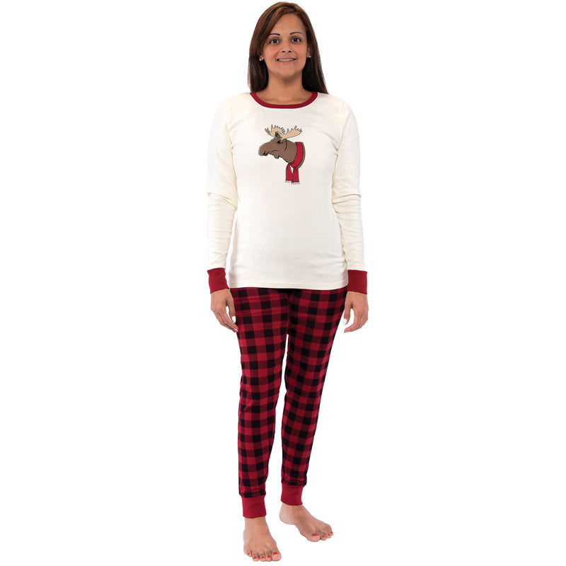 Touched by Nature Holiday Pajamas, Women Moose