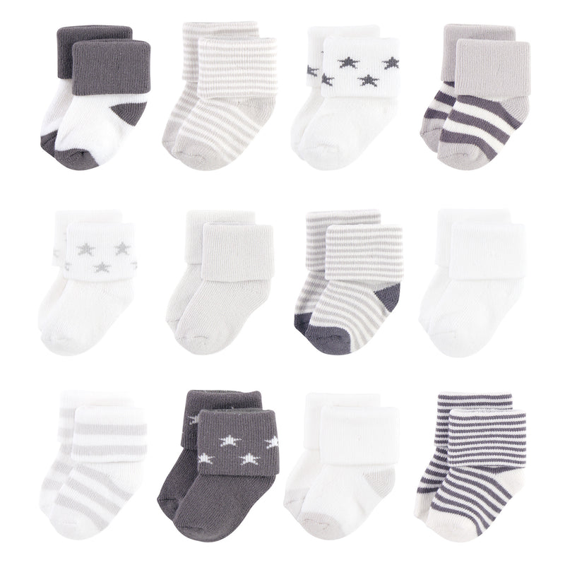 Touched by Nature Organic Cotton Socks, Gray Charcoal Stars