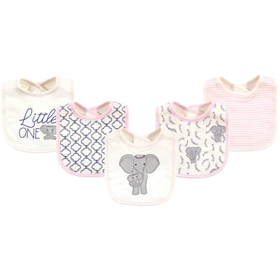 Touched by Nature Organic Cotton Bibs, Girl Elephant