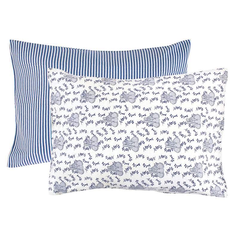Touched by Nature Organic Cotton Toddler Pillowcase, Blue Elephant