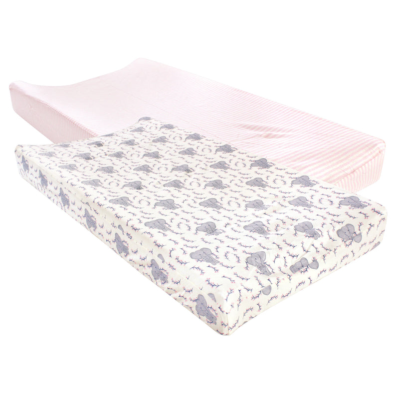 Touched by Nature Organic Cotton Changing Pad Cover, Girl Elephant