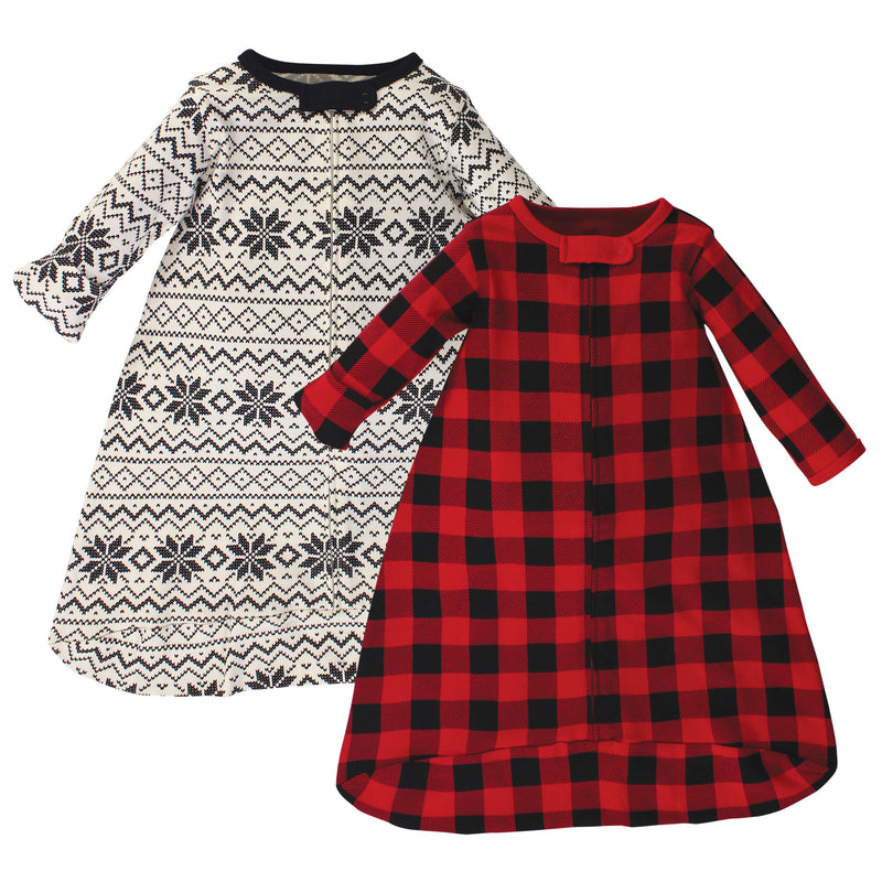Touched by Nature Organic Cotton Long-Sleeve Wearable Sleeping Bag, Sack, Blanket, Buffalo Plaid