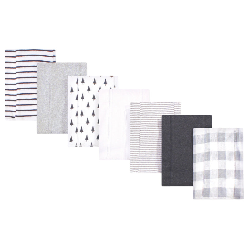 Touched by Nature Organic Cotton Burp Cloths, Gray Plaid