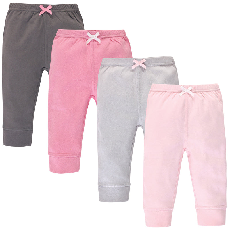 Touched by Nature Organic Cotton Pants, Pink Gray Solid