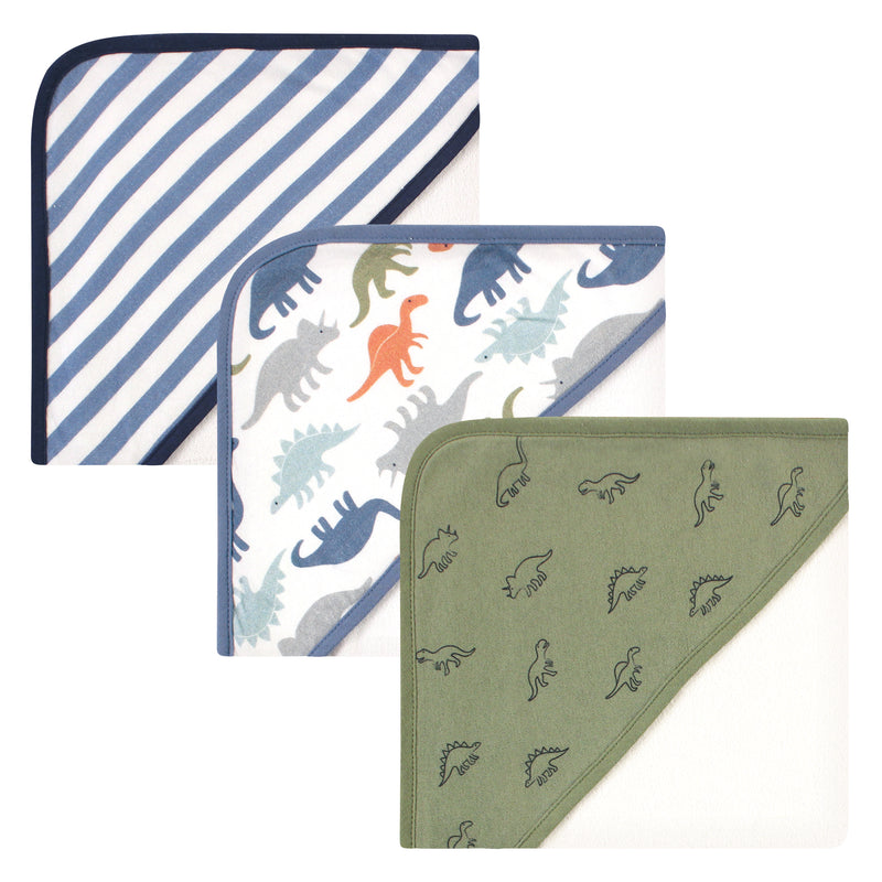 Touched by Nature Organic Cotton Hooded Towels, Bold Dinosaurs