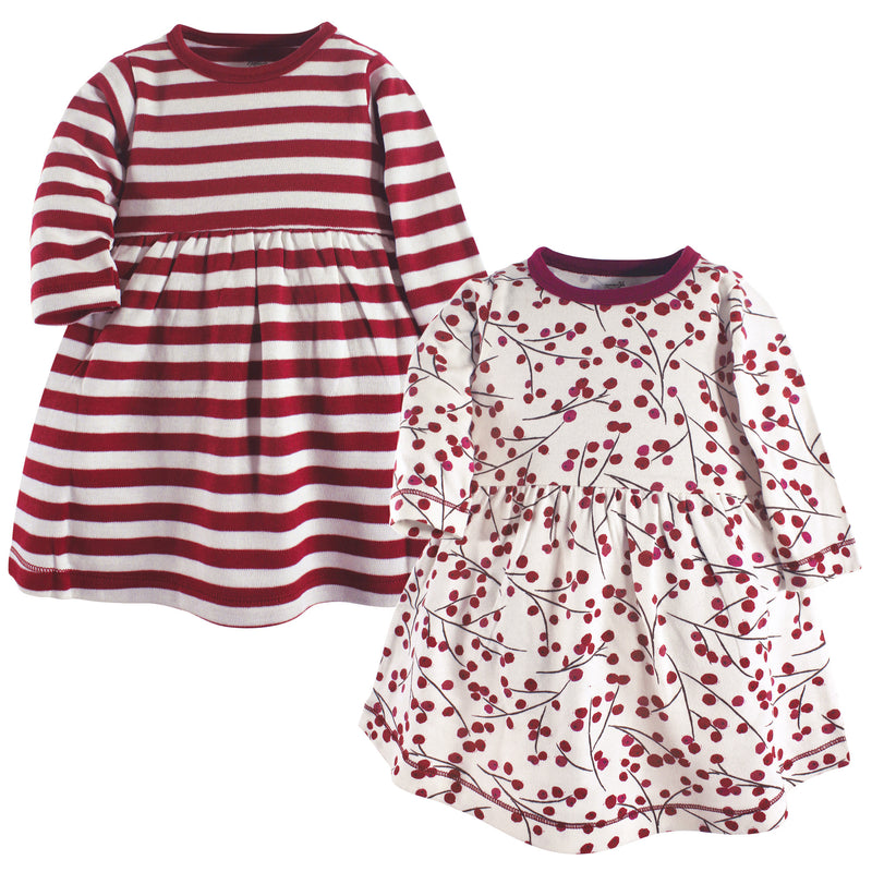 Touched by Nature Organic Cotton Long-Sleeve Dresses, Berry Branch