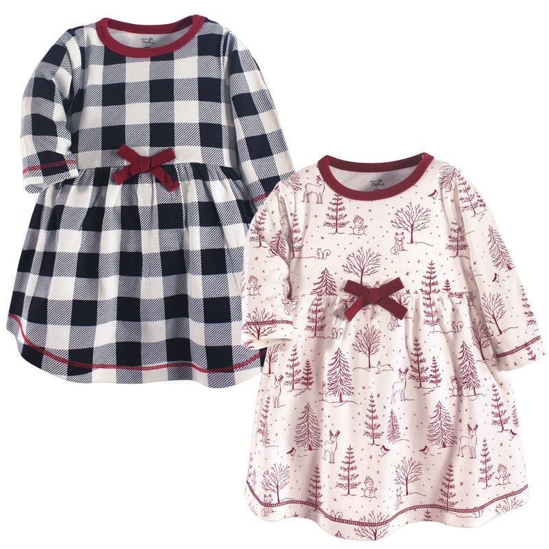 Touched by Nature Organic Cotton Long-Sleeve Dresses, Winter Woodland