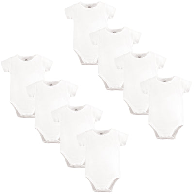Touched by Nature Organic Cotton Bodysuits, White 8-Pack