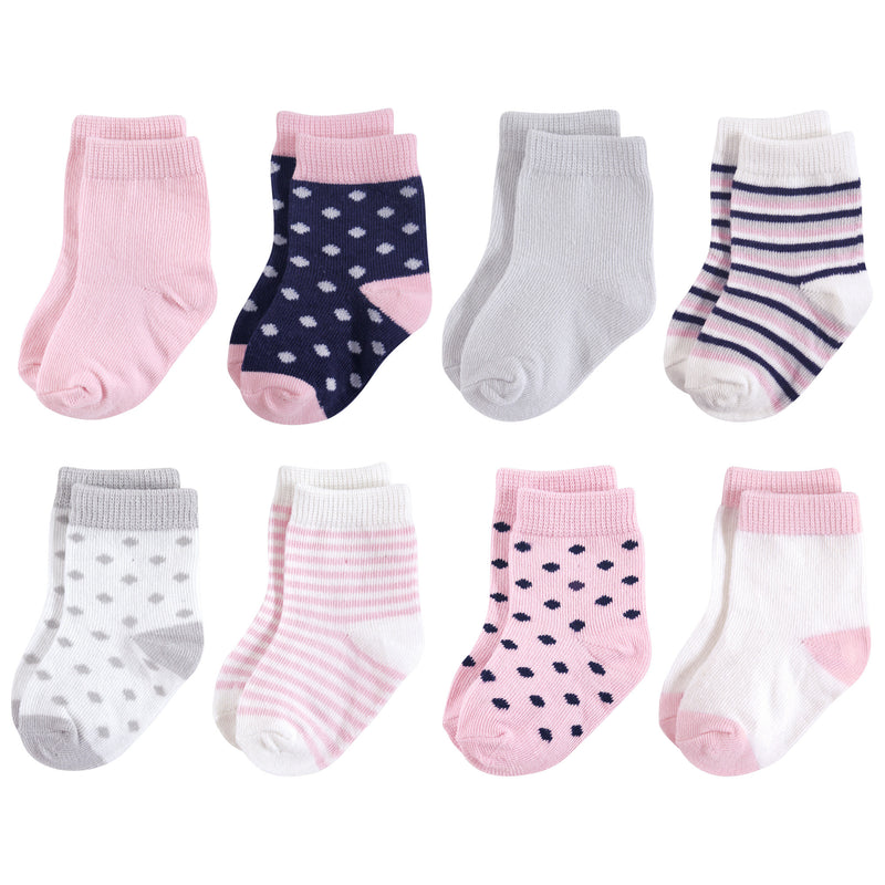 Touched by Nature Organic Cotton Socks, Navy Lt. Pink