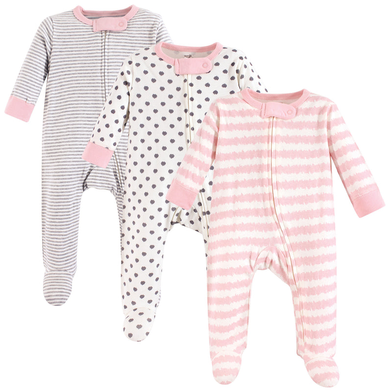 Touched by Nature Organic Cotton Sleep and Play, Pink Gray Scribble