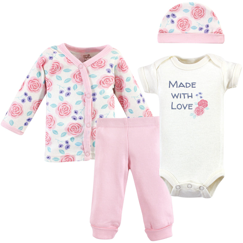 Touched by Nature Organic Cotton Preemie Layette Set, Pink Rose