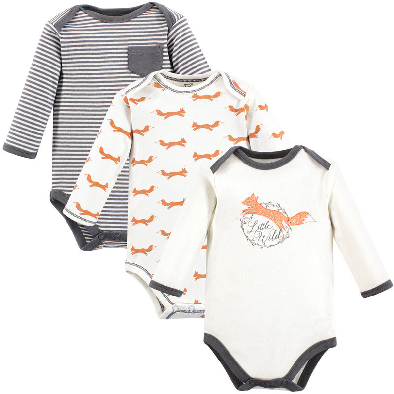 Touched by Nature Organic Cotton Long-Sleeve Bodysuits, Fox