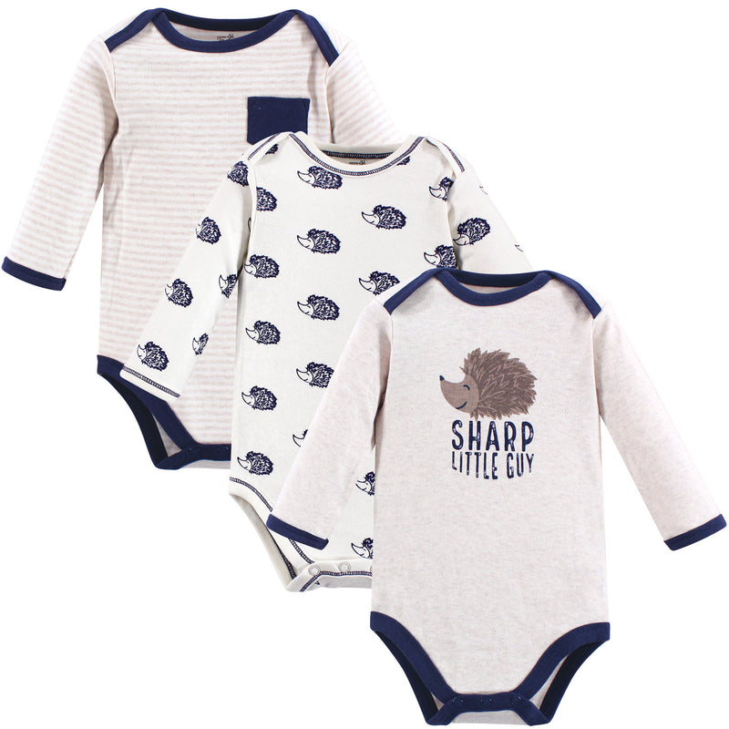 Touched by Nature Organic Cotton Long-Sleeve Bodysuits, Hedgehog