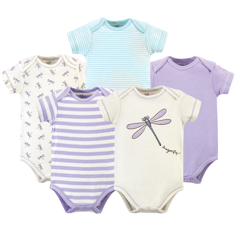 Touched by Nature Organic Cotton Bodysuits, Dragonfly 5-Pack
