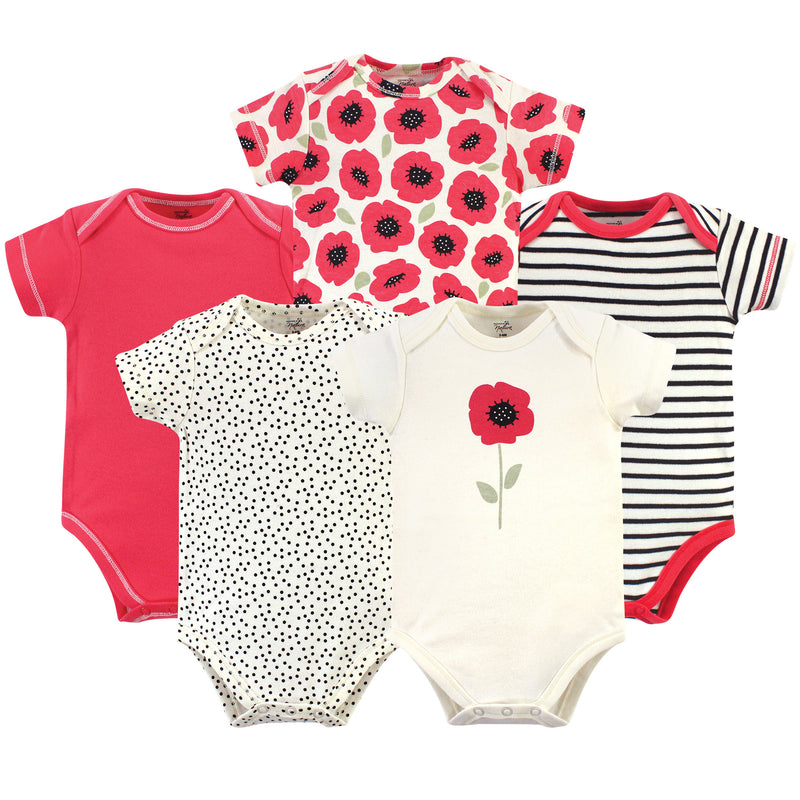 Touched by Nature Organic Cotton Bodysuits, Poppy