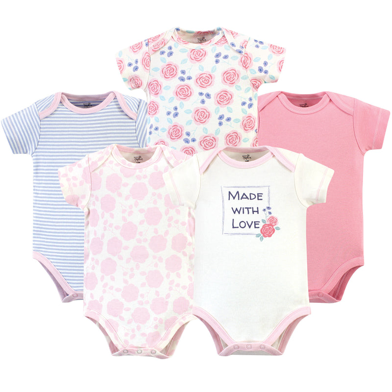 Touched by Nature Organic Cotton Bodysuits, Pink Rose