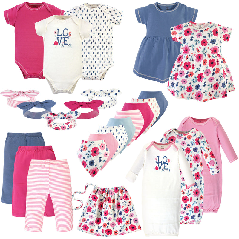 Touched by Nature Organic Cotton Layette Set and Giftset, Garden Floral