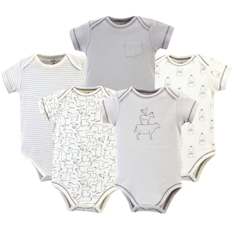 Touched by Nature Organic Cotton Bodysuits, Farm Friends