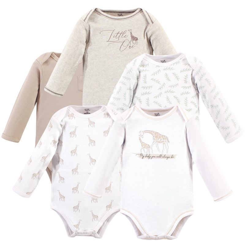 Touched by Nature Organic Cotton Long-Sleeve Bodysuits, Little Giraffe