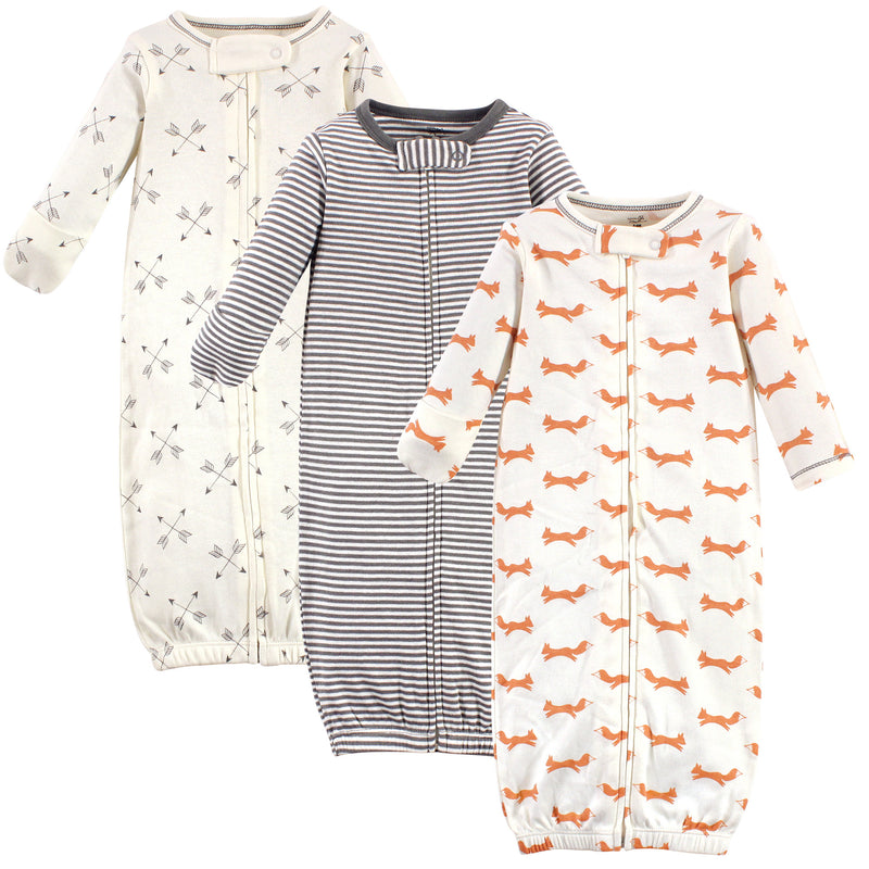 Touched by Nature Organic Cotton Zipper Gowns, Fox