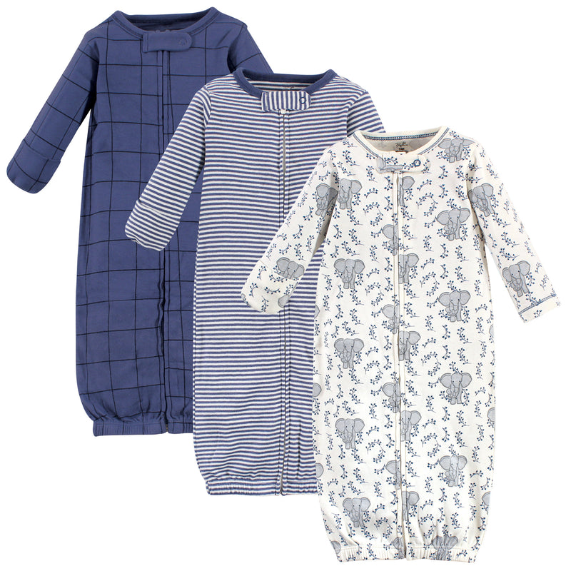 Touched by Nature Organic Cotton Zipper Gowns, Elephant