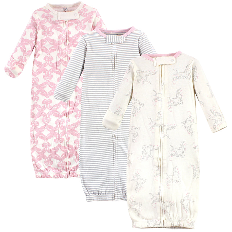 Touched by Nature Organic Cotton Zipper Gowns, Bird