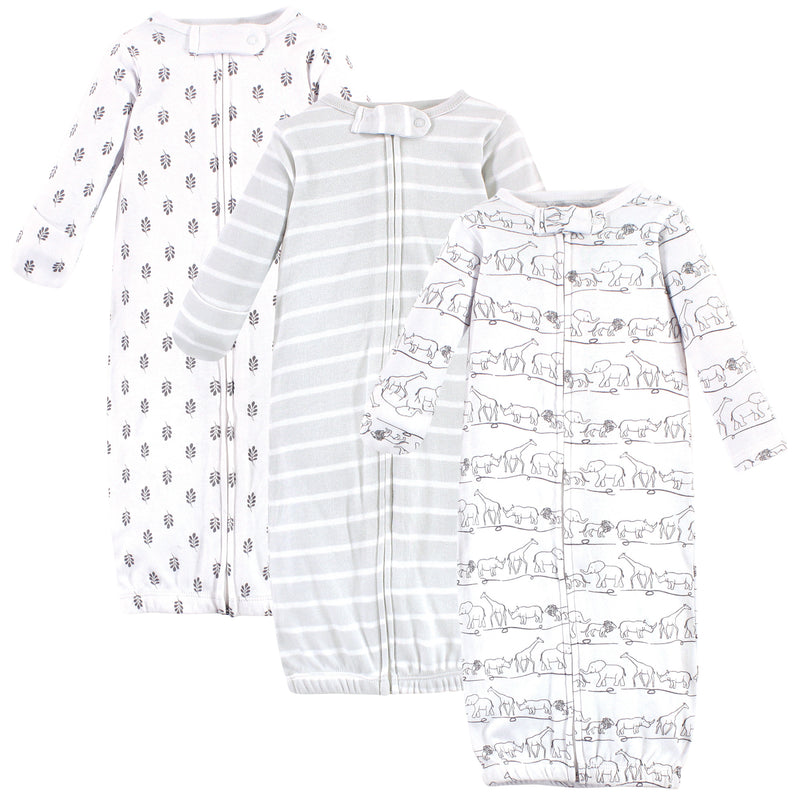 Touched by Nature Organic Cotton Zipper Gowns, Safari