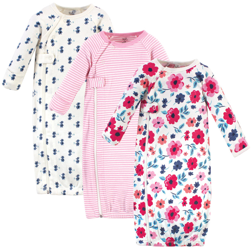 Touched by Nature Organic Cotton Zipper Gowns, Garden Floral
