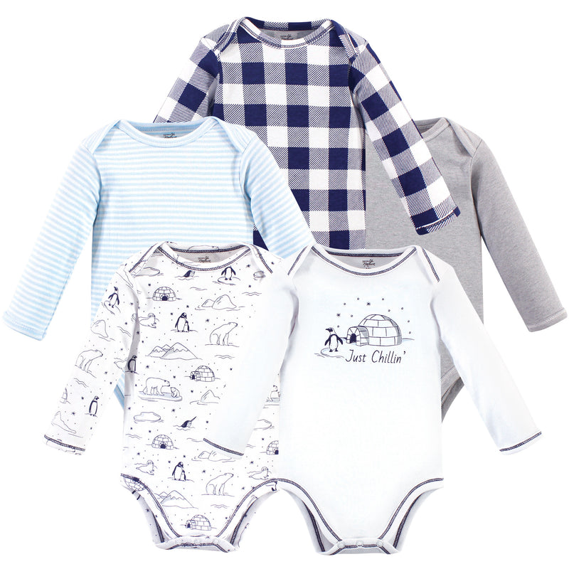 Touched by Nature Organic Cotton Long-Sleeve Bodysuits, Arctic