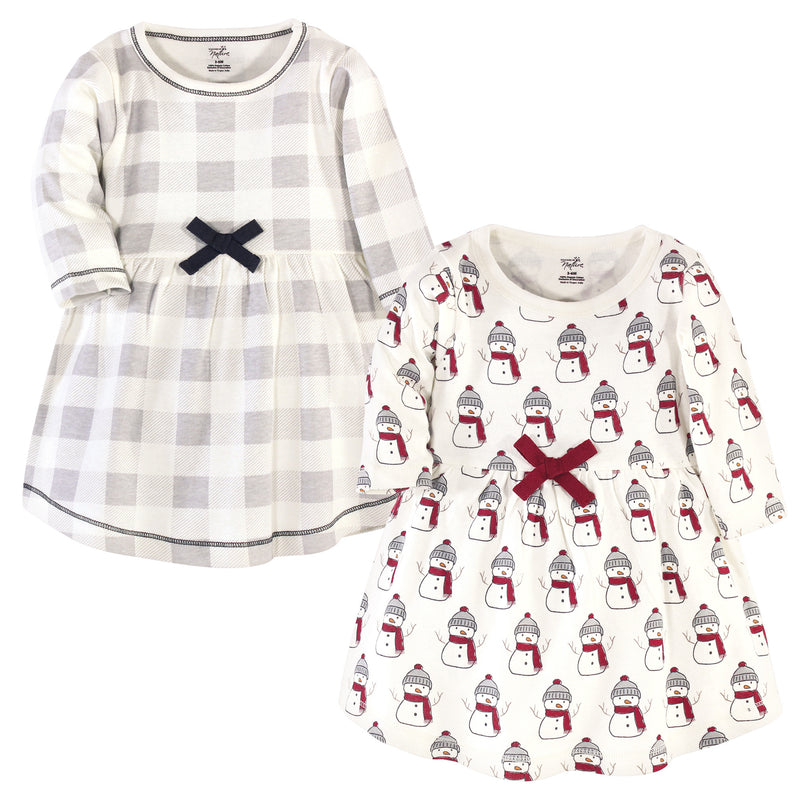 Touched by Nature Organic Cotton Long-Sleeve Dresses, Snowman