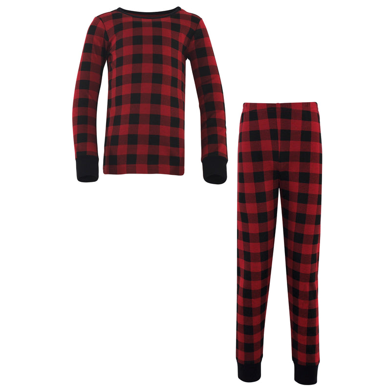 Touched by Nature Organic Cotton Tight-Fit Pajama Set, Buffalo Plaid